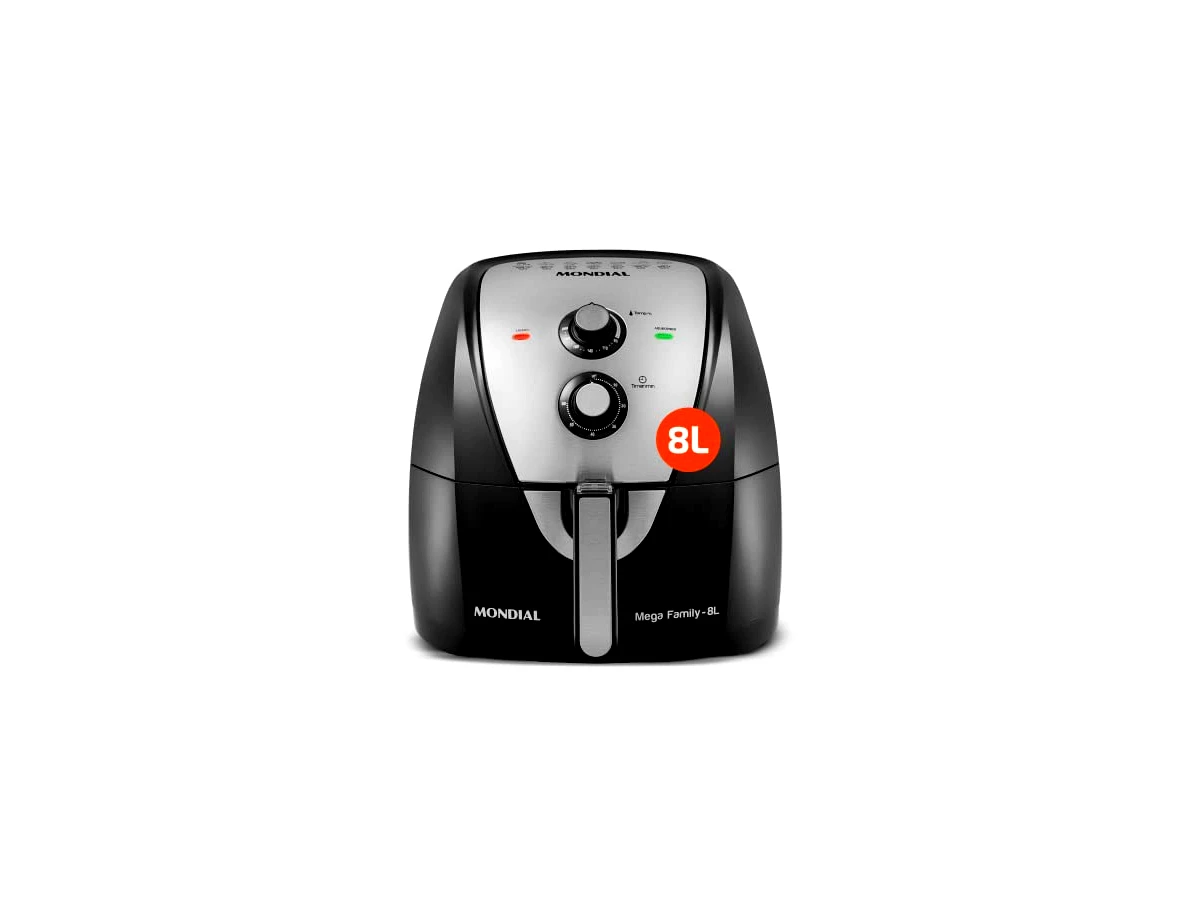 Fritadeira Elétrica Sem Óleo Air Fryer Mondial Mega Family Inox 8 Litros AFN-80-BI