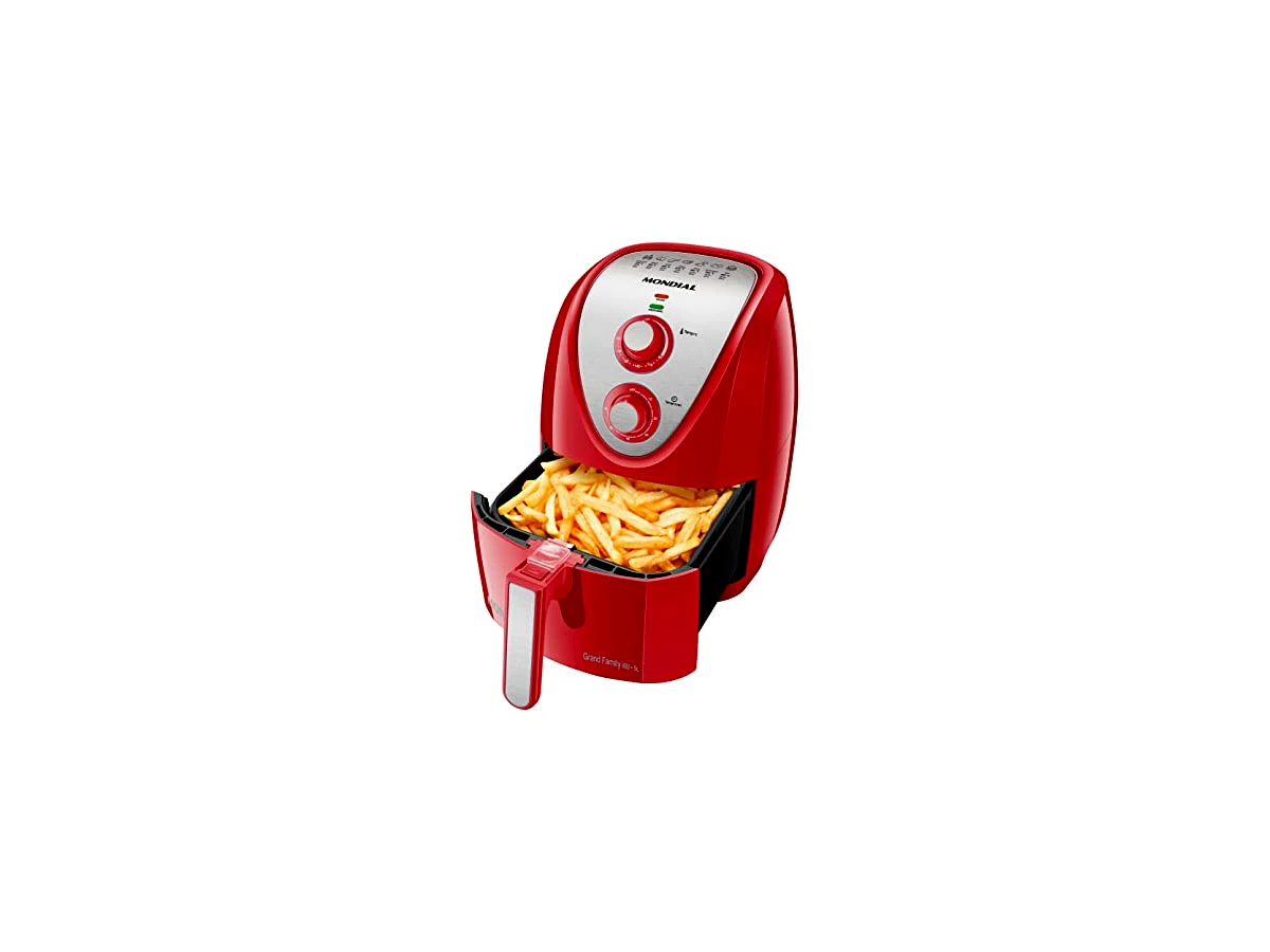 Fritadeira Elétrica sem Óleo Air Fryer Mondial Grand Family Inox 5L AFN-50-BI