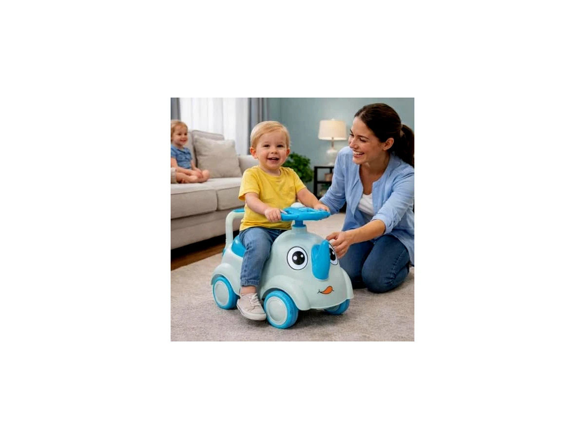 Andador Infantil Rinoceronte Azul Didático