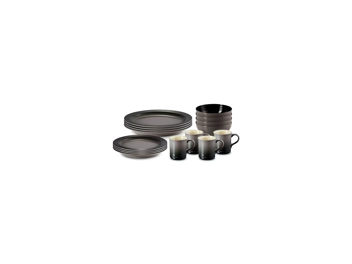 Le Creuset Conjunto de louça de grés, 16 peças, Ostra