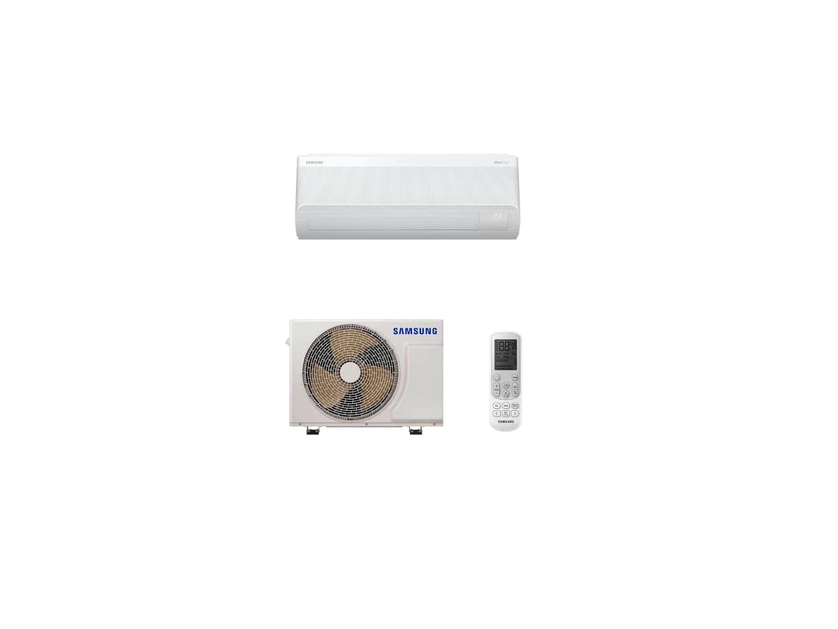 Samsung WindFree AI Wi-Fi 12.000 BTU/h Quente/Frio 220 V — AR12DXFAAWKNAZ (evaporadora) / AR12DXFAAWKXAZ (condensadora), kit F-AR12DXFAAWK