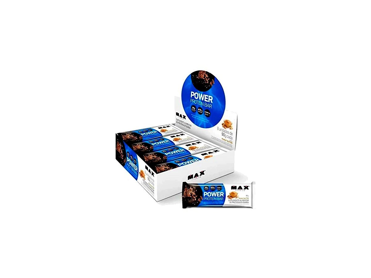 Barra de Proteína Max Titanium Power Protein Bar Sabor Peanut Butter (90g)