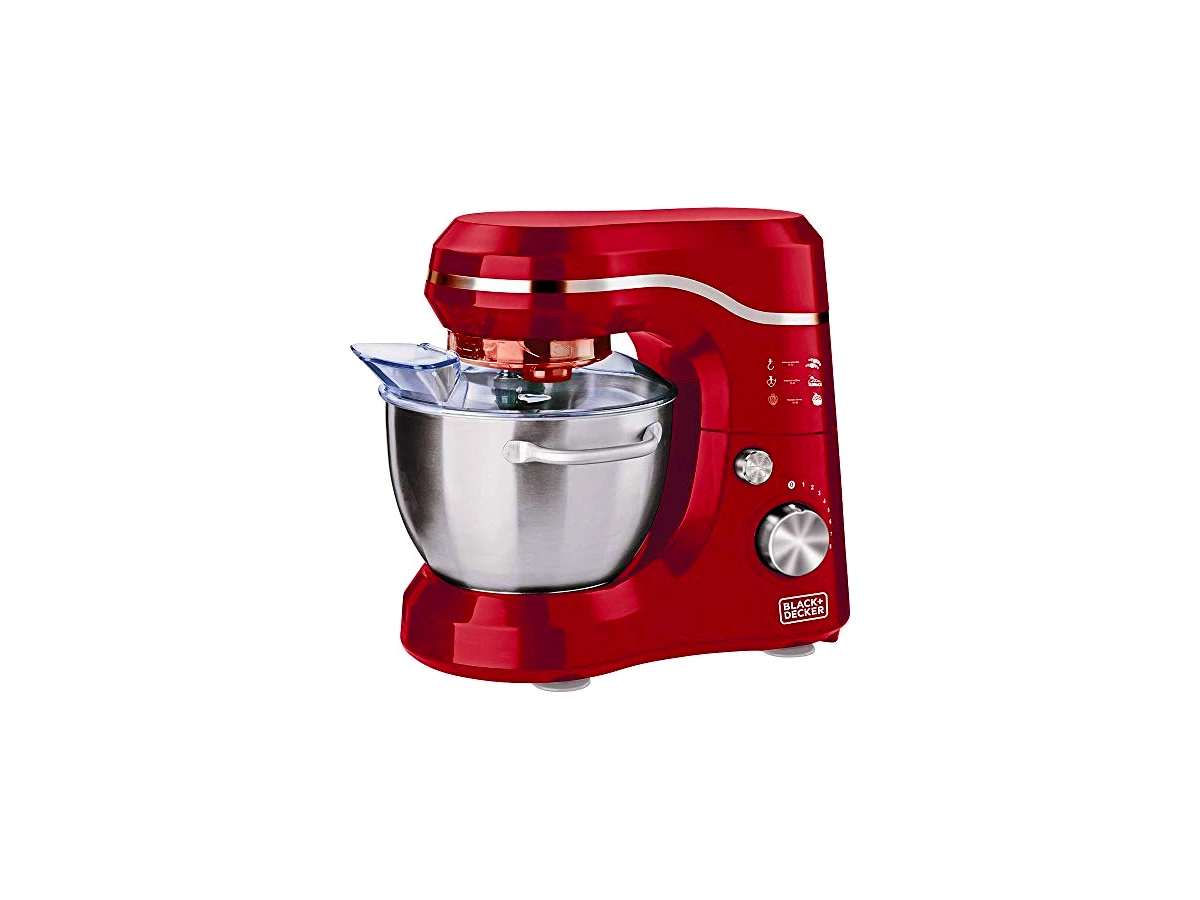 Batedeira Planetária Black+Decker PLAN1000V-BR Vermelha 400W 8 Velocidades com Tigela Inox 3L