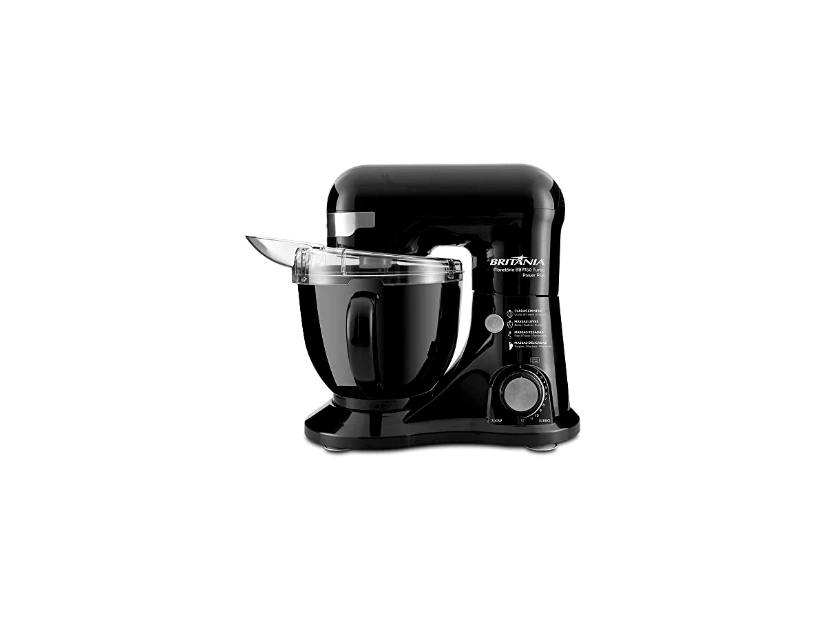 Batedeira Planetária Britânia BBP760B Power Plus Turbo Branca 700W com 12 Velocidades