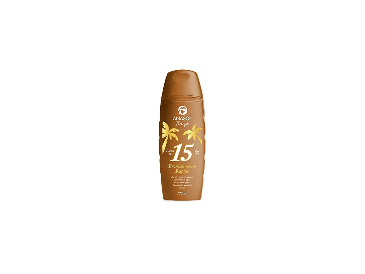 Loção Bronzeadora Anasol FPS 15 com Manteiga de Cacau, Cenoura e Urucum 125ml