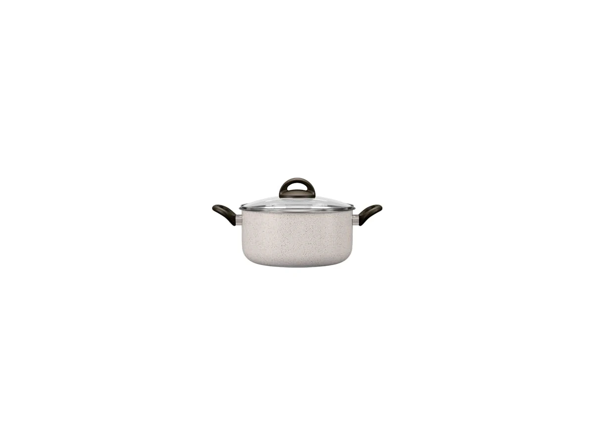 Caçarola Brinox Ceramic Life Suprema com Tampa 22 cm 3,5L Cor Vanilla (Ref: 7244/364)