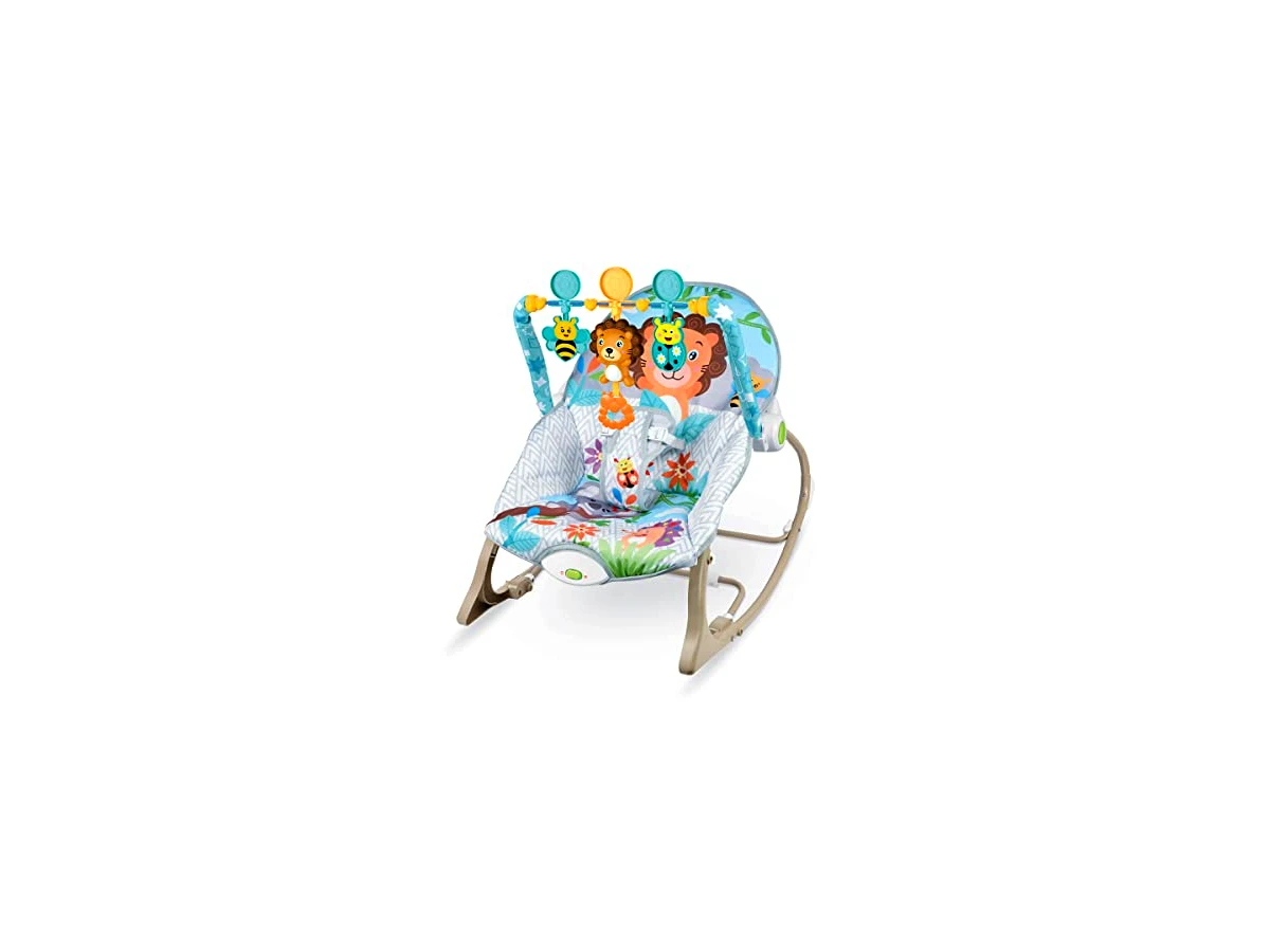 Maxi Baby Cadeira de Descanso e Balanço Funtime Leão (com cinto 3 pontos e brinquedos)