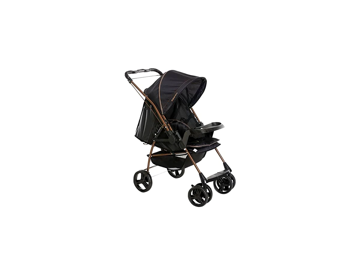 Carrinho de Bebê Galzerano Milano Reversível II 1016 Preto/Cobre