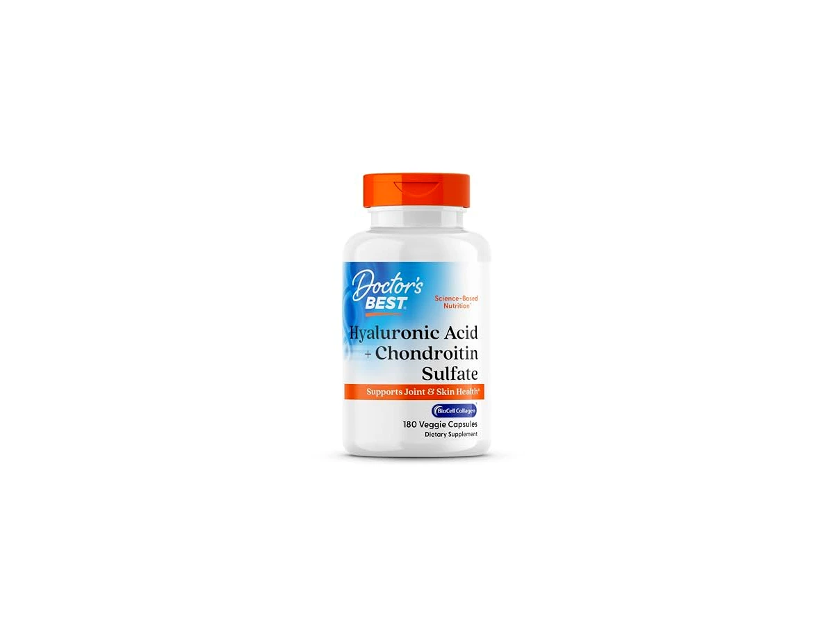 Doctor's Best Hyaluronic Acid with Chondroitin Sulfate Featuring BioCell Collagen (Type II) - 60 Veggie Caps