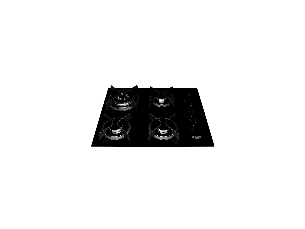 Dako Supreme 300001513, 4 bocas a gás, tripla chama, vidro preto, bivolt — versão cooktop, não o fogão Supreme Glass