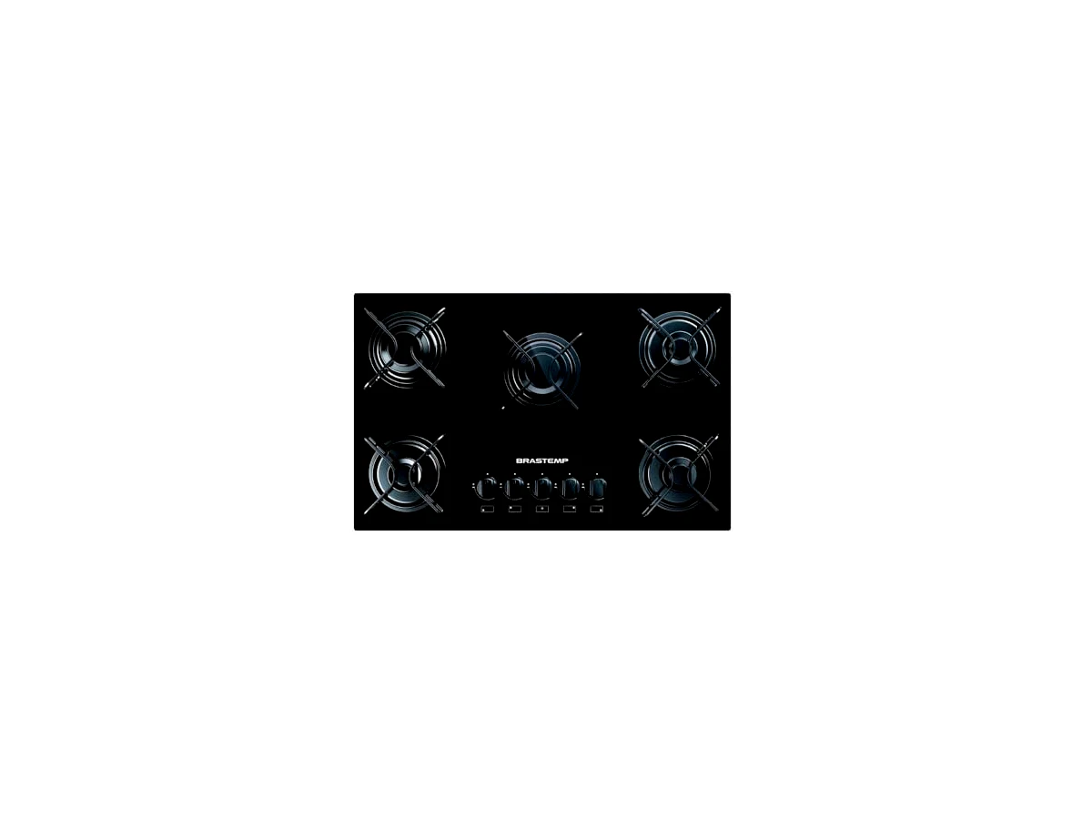 Cooktop a Gás Brastemp 4 Bocas com Megachama Vidro Temperado Preto (Modelo: BDD75AE)