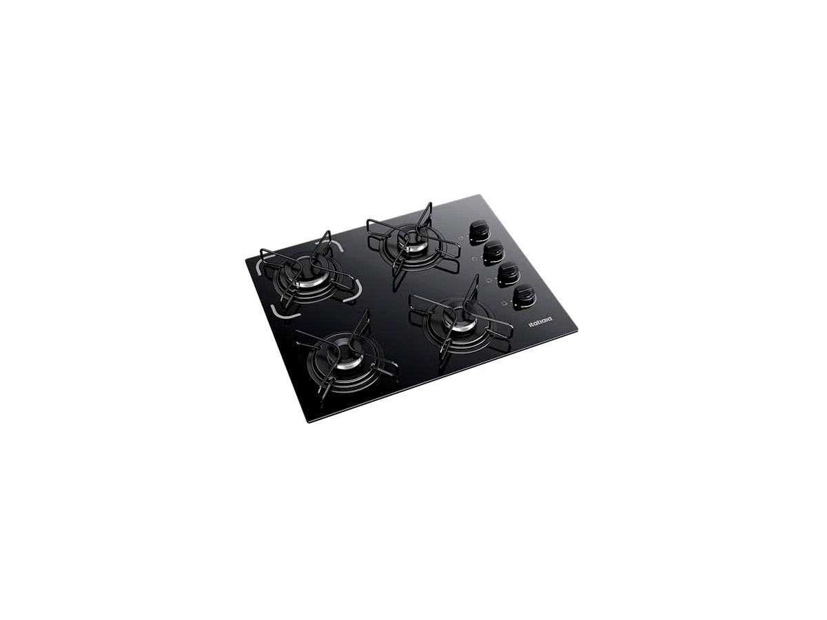 Itatiaia Essencial ESS 4Q — cooktop a gás com 4 bocas, vidro preto e acendimento automático, bivolt; não confundir com Essencial ESS 5Q