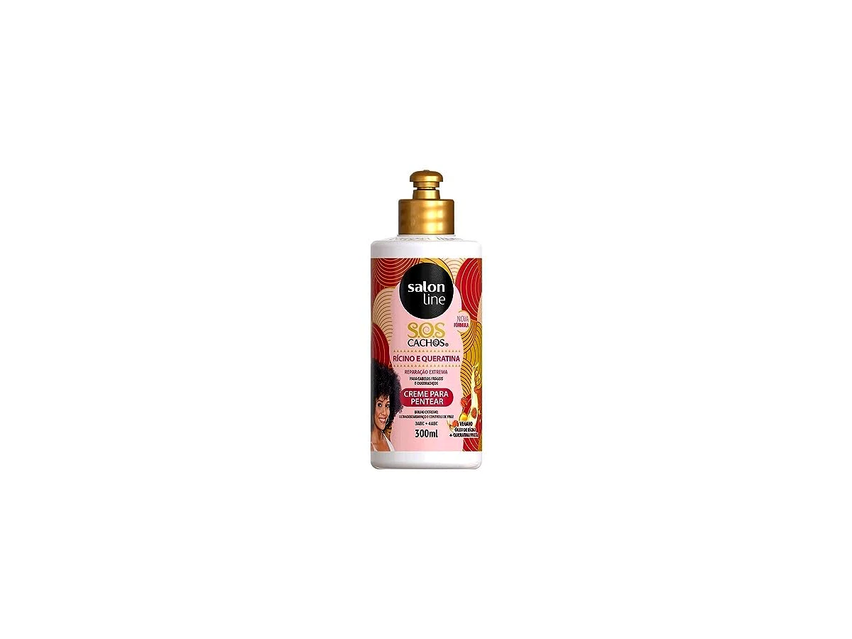 Creme para Pentear Salon Line S.O.S Cachos Rícino e Queratina Reparação Extrema 300ml