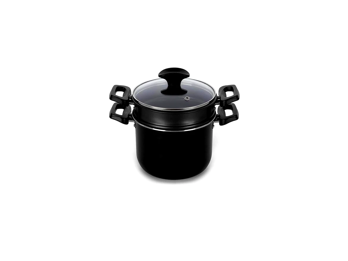 Cuscuzeira de Indução Multiflon Antiaderente Induct+ Preto 16 cm (Ref: 44116)