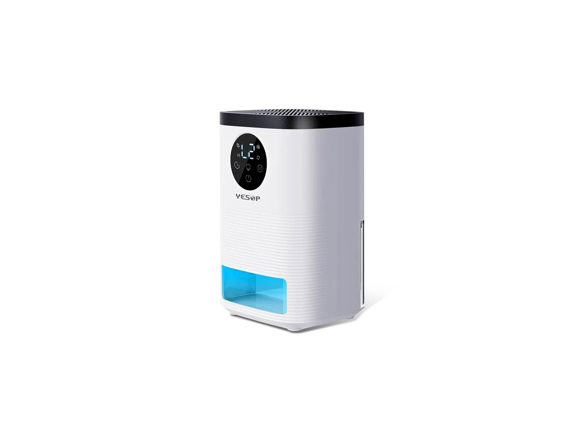 Yesop Desumidificador De Ar Ambiente Eletrico Antimofo 1400ml Portátil E Com Tela Led Digital Exibição Sensível Ao Toque Yesop