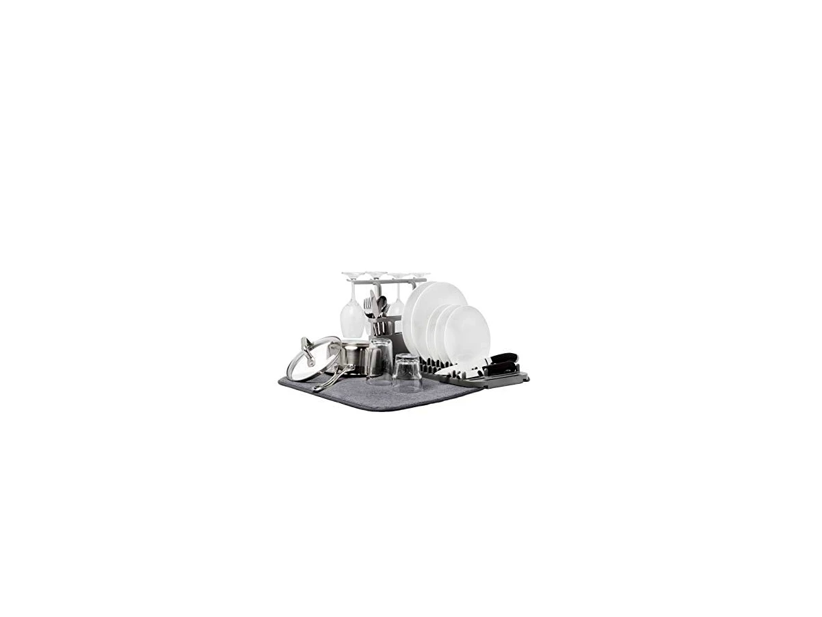 Escorredor de Louça com Tapete Dobrável Umbra UDry Cinza (Ref. 1004172-149)
