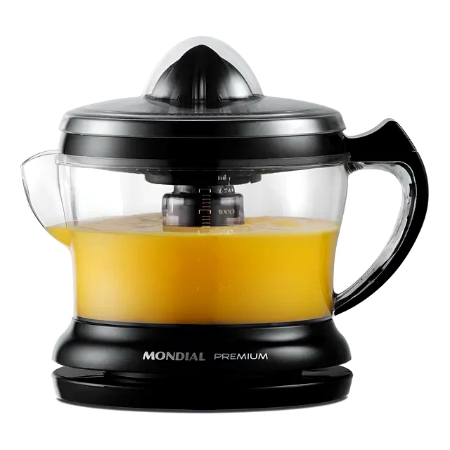 teste Espremedor de Frutas Mondial 30W 1,25L Turbo Citrus Premium E-02