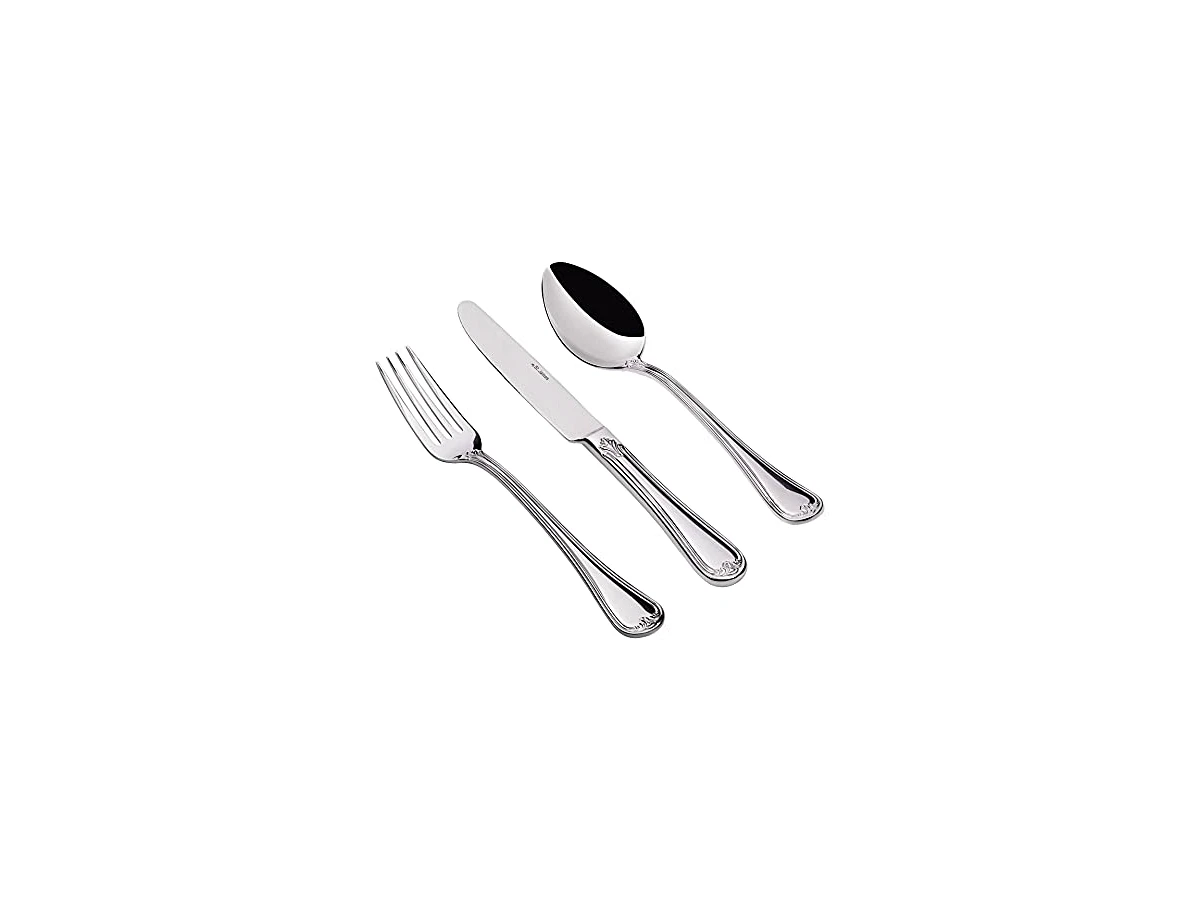 Faqueiro Aço Inox St. James Versailles 130 Peças com Estojo de Madeira