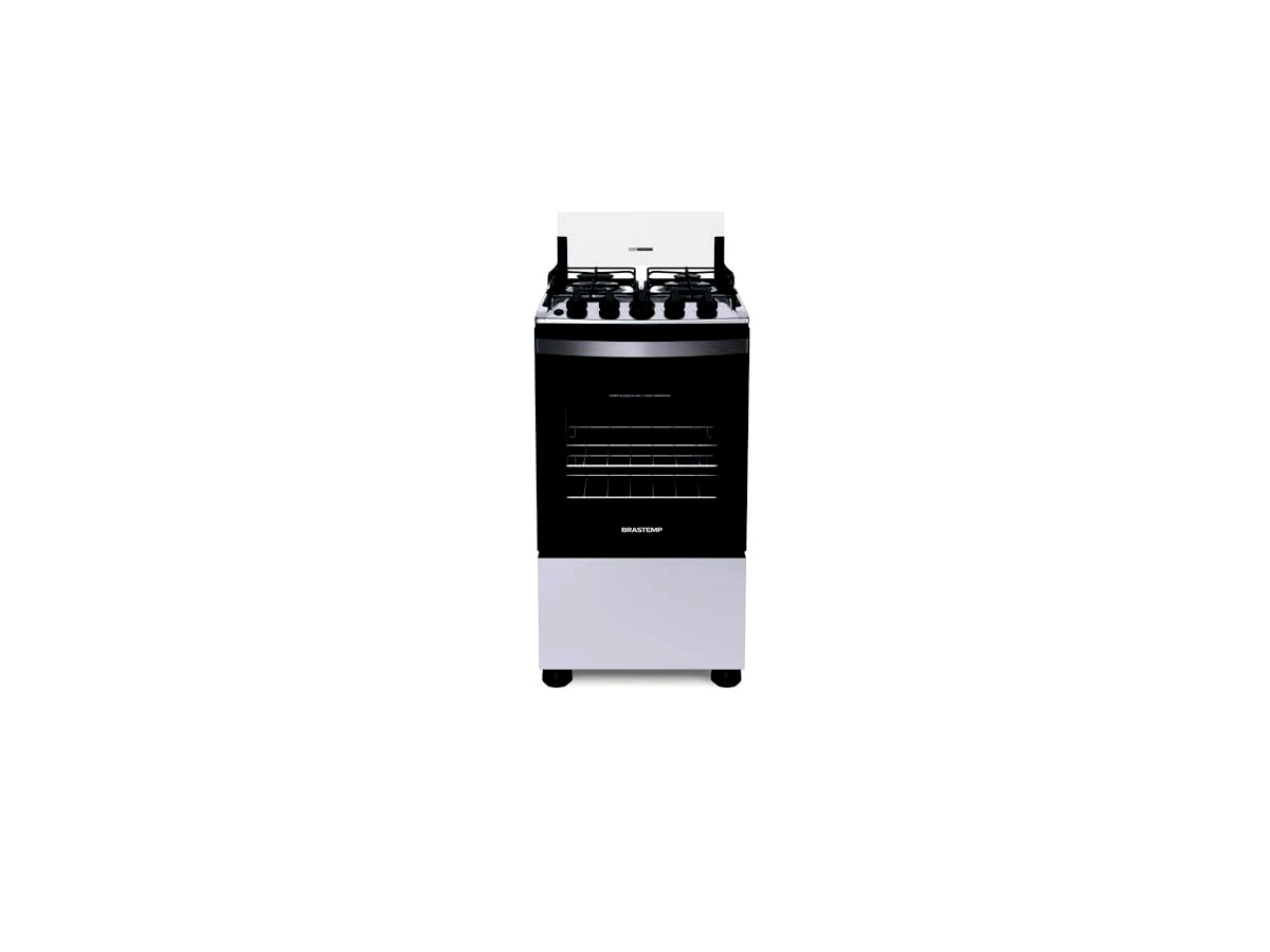 Fogão Brastemp 4 Bocas Branco com Duas Prateleiras com Alturas Ajustáveis - BFO4NBB Bivolt