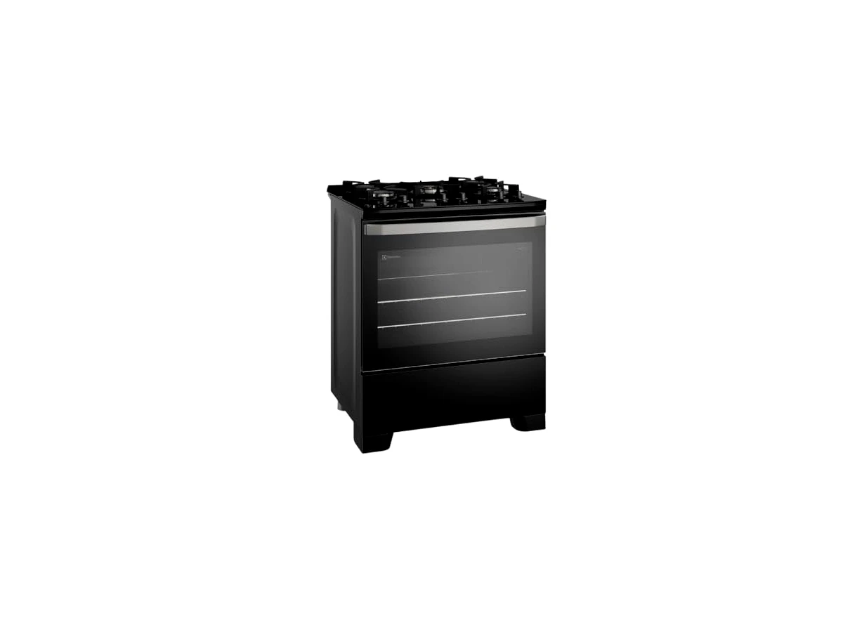 Fogão de Piso 5 Bocas à Gás Electrolux FE5GB Efficient com Mesa de Vidro Preto Bivolt