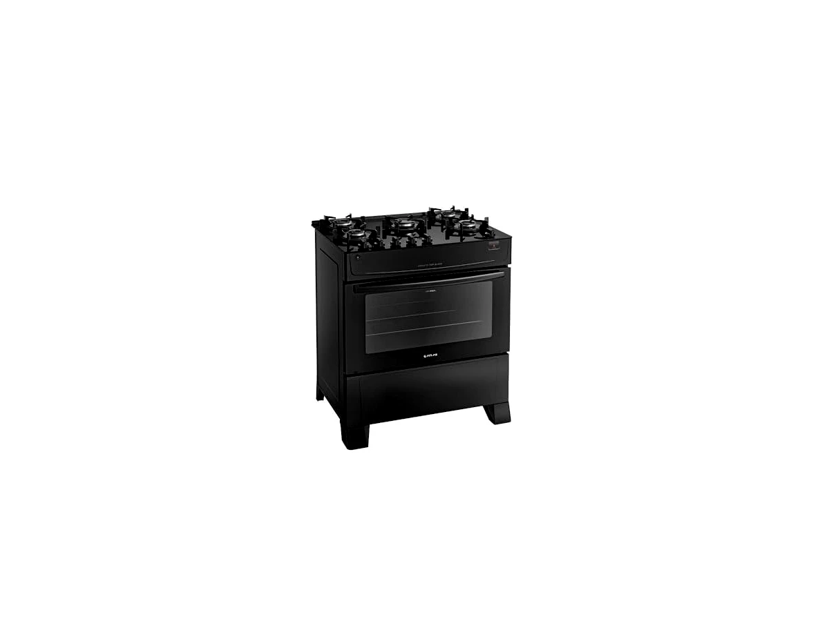 Fogão 5 Bocas Atlas Mônaco Top Glass Preto