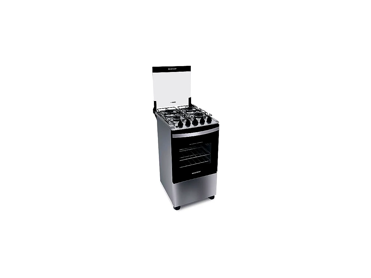Fogão Brastemp 4 Bocas Inox com Duas Prateleiras Ajustáveis - Modelo BFO4NBR