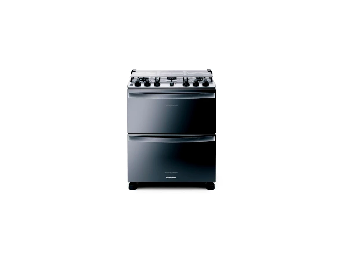Fogão Brastemp 5 Bocas Duplo Forno Cor Inox - Modelo BFD5NCR