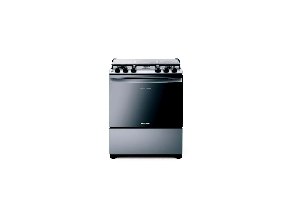 Fogão Brastemp 5 Bocas Cor Inox com Botões Removíveis e Aro Protetor - Modelo BFS5NCR