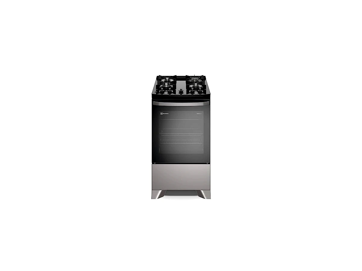 Fogão Electrolux 4 Bocas Efficient FE4GS (Prata de Piso com Mesa de Vidro e PerfectCook)