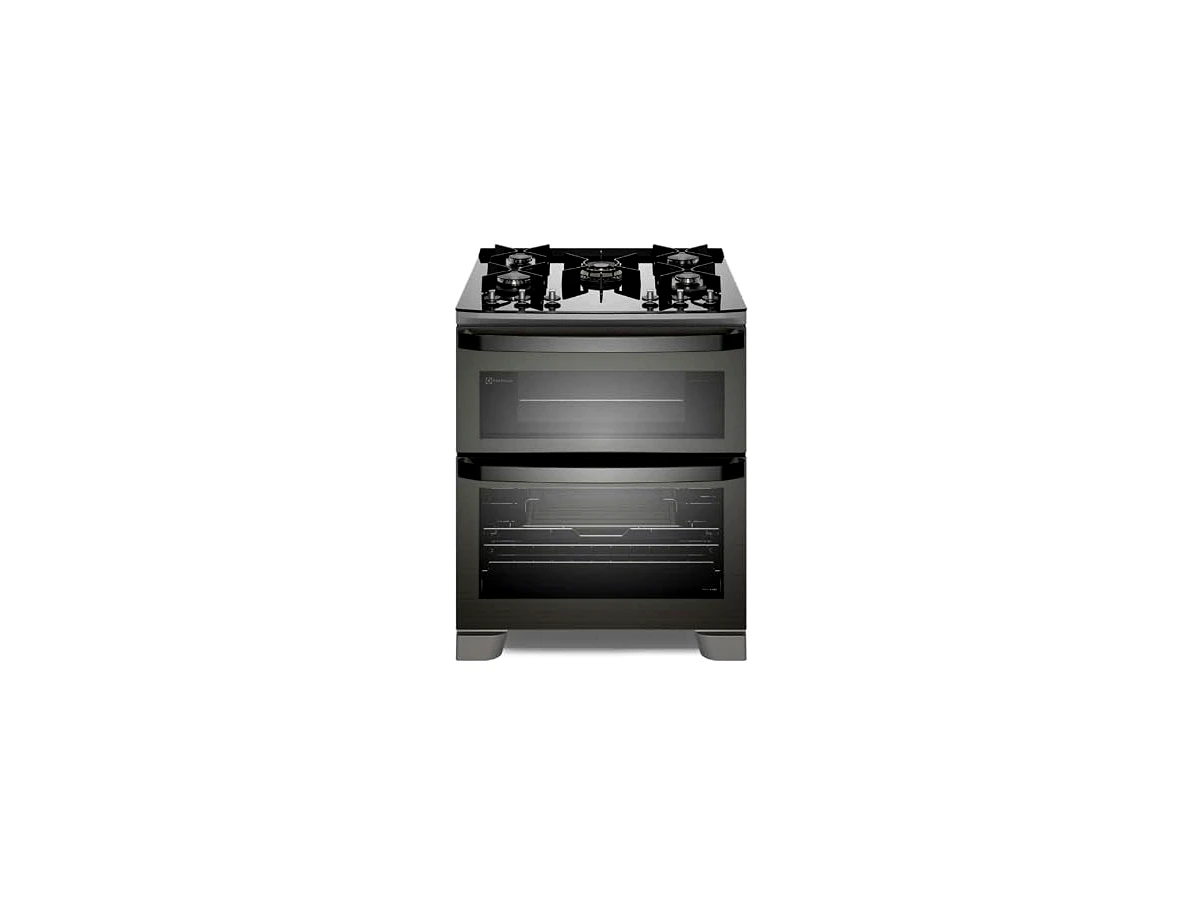 Fogão Electrolux 5 Bocas Expert FE5AD (Cinza de Piso com Duplo Forno e Air Fryer)