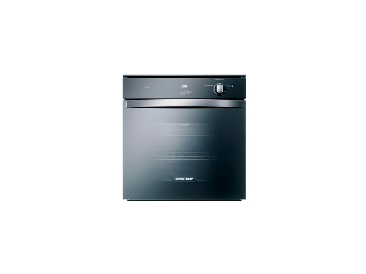 Forno de Embutir a Gás Brastemp 78L Líquidos 84L Brutos Inox Espelhado BOA84AR