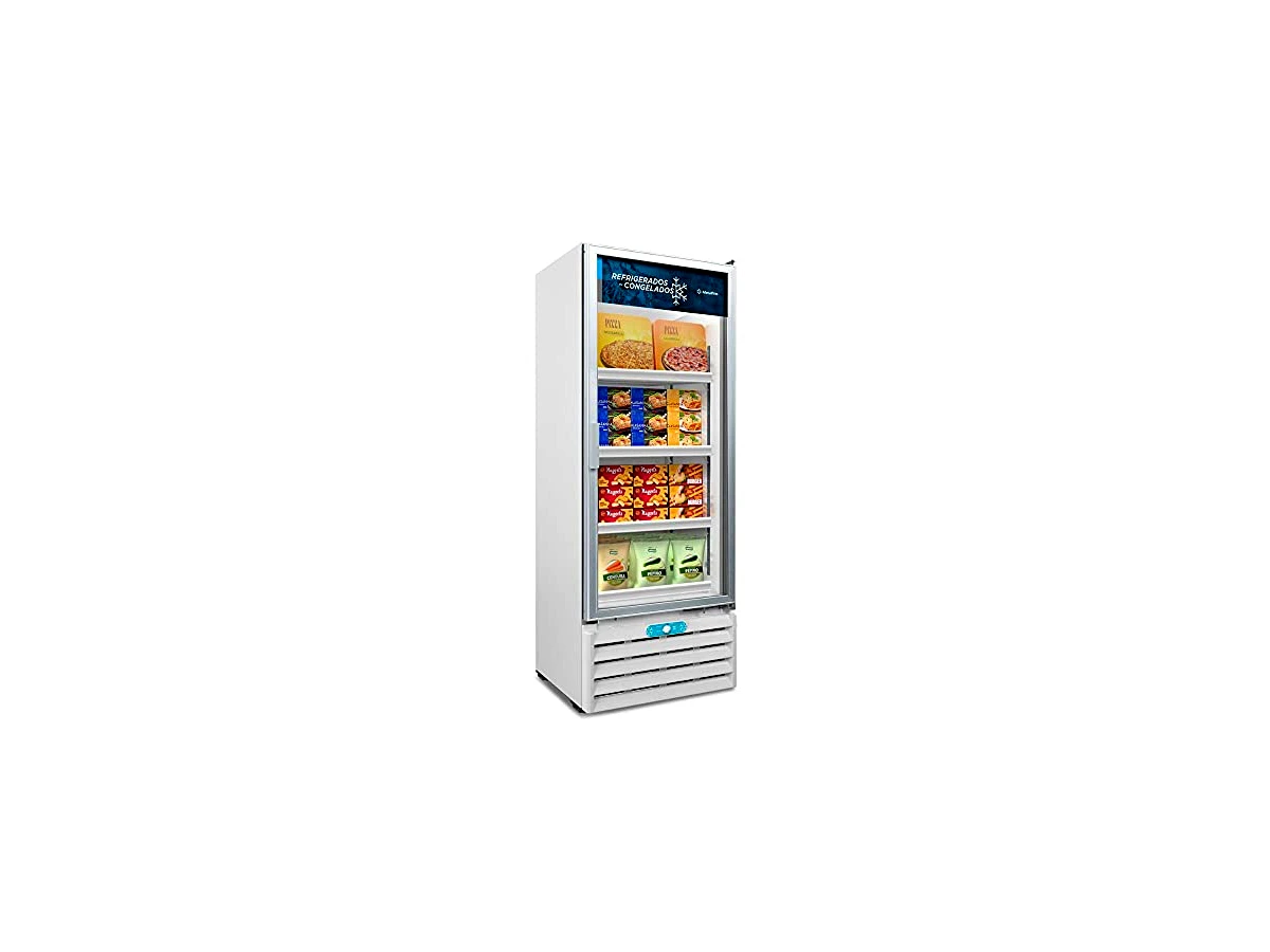 Freezer Vertical Expositor Metalfrio 490 Litros Conservador Dupla Ação Porta de Vidro VF55AL