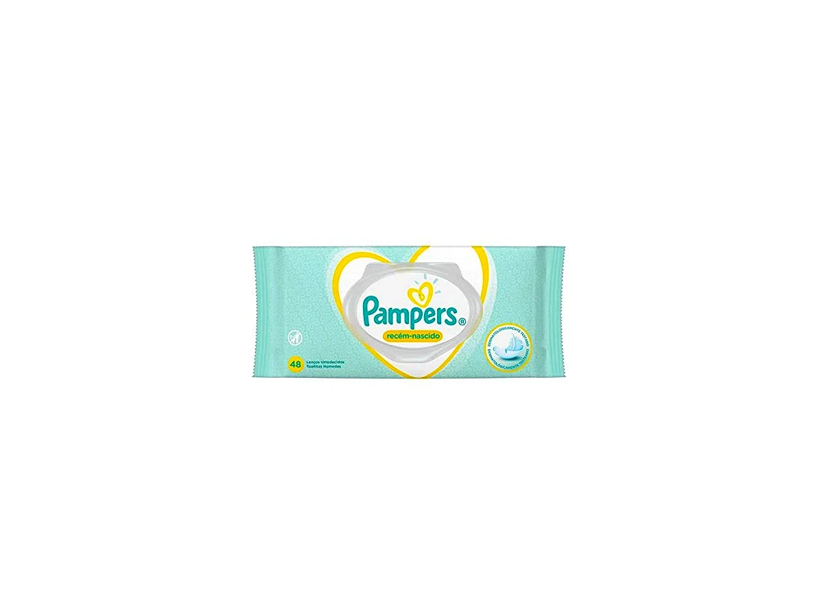 Lenços Umedecidos Pampers Recém-Nascido Sensitive com Aloe Vera Sem Perfume (48 unidades)