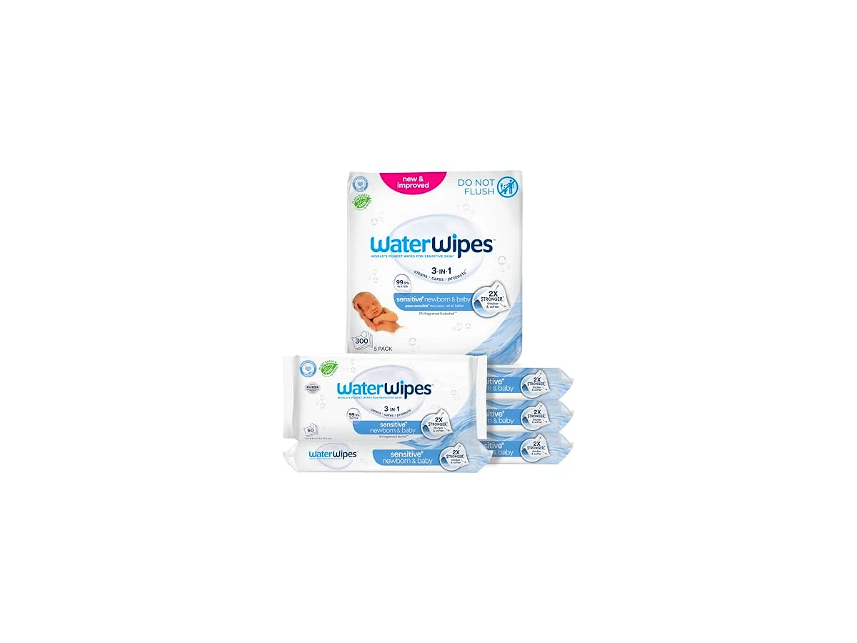 Lenços Umedecidos WaterWipes Bebê Peles Sensíveis 99,9% Água (60 unidades)