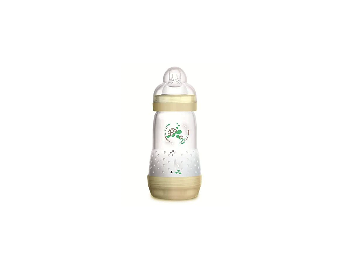 Mamadeira MAM Easy Start Anti-Colic Neutra 260ml com Bico de Silicone SkinSoft Fluxo Médio (Tamanho 2)