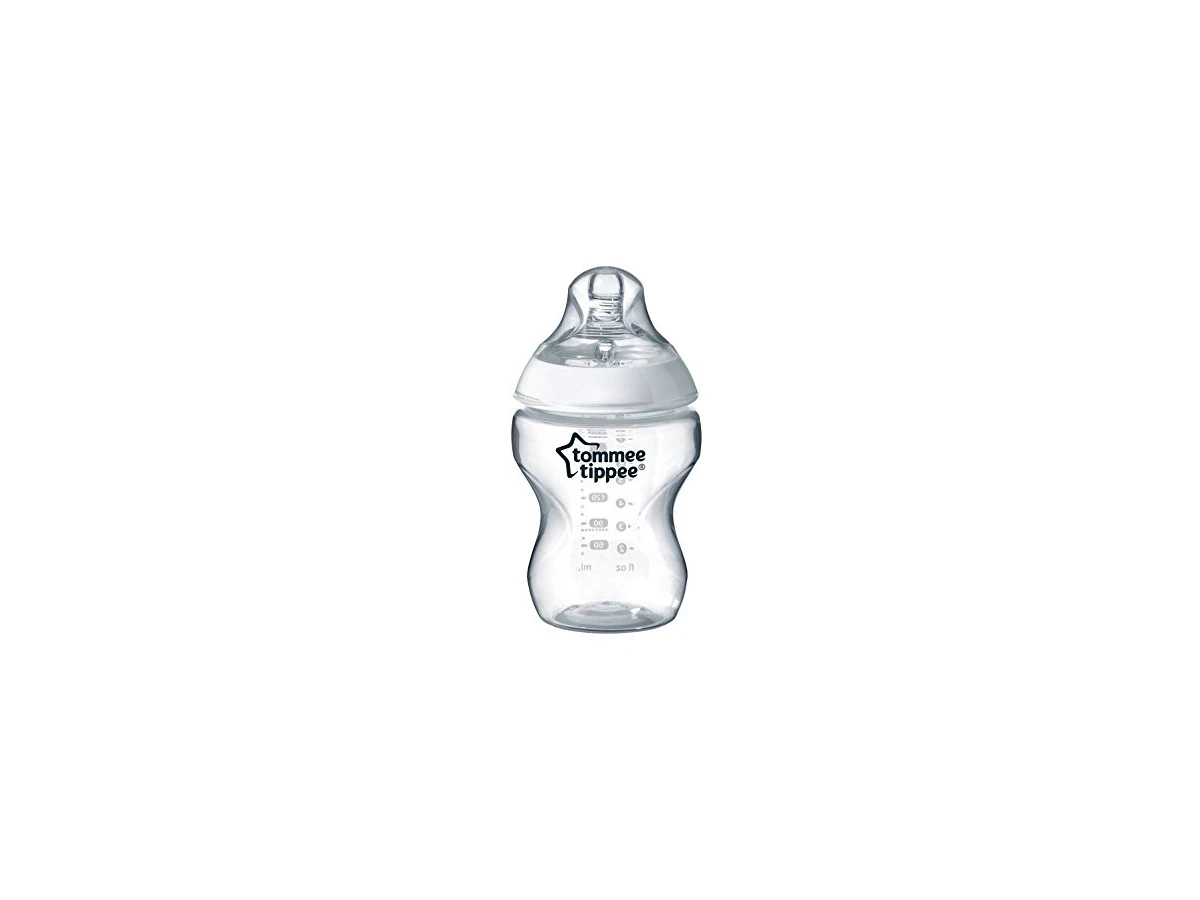 Mamadeira Tommee Tippee Closer to Nature Transparente 260ml com Bico de Silicone Fluxo Lento