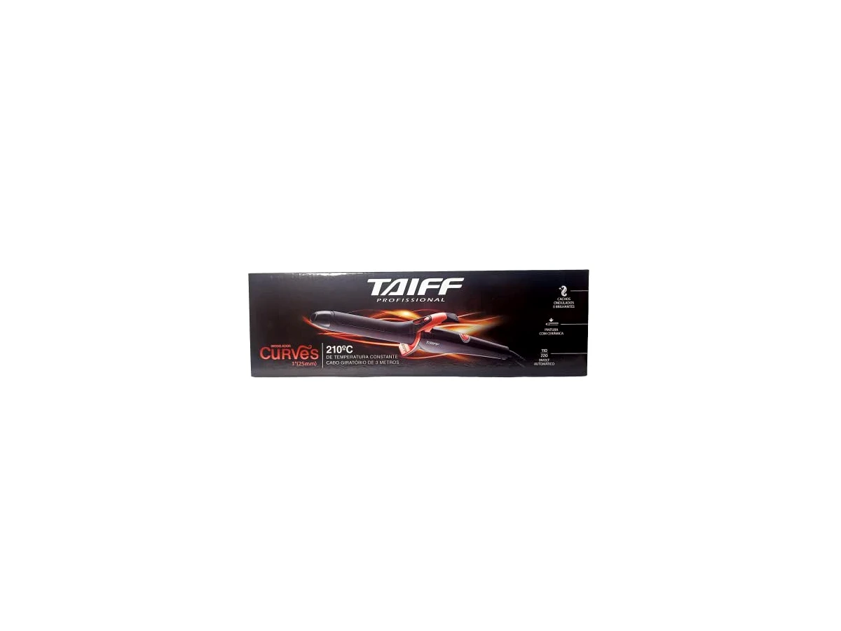 Modelador de Cachos Taiff Curves 25mm Profissional com Cerâmica Bivolt (Preto/Cobre)