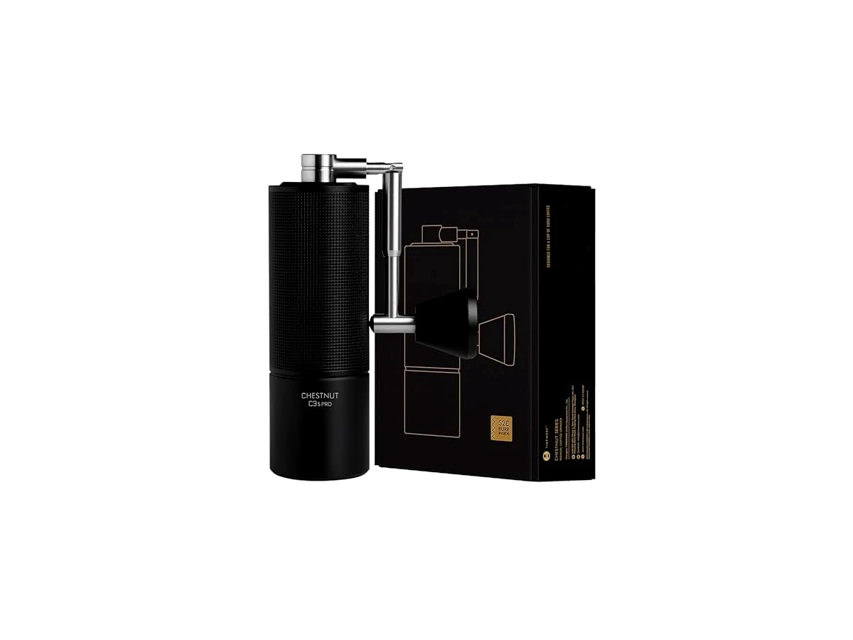 TIMEMORE Moedor de café manual Chestnut C3S Pro Preto (aço inoxidável, alça dobrável)