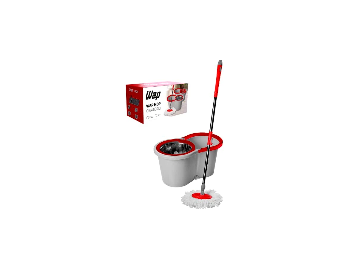 Mop Giratório WAP Cesto Inox 14 Litros com Dispenser FW005953