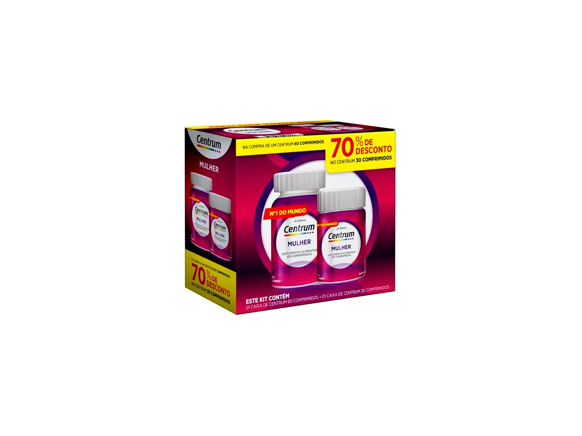 Centrum Mulher Suplemento Vitamínico e Mineral 90 Comprimidos