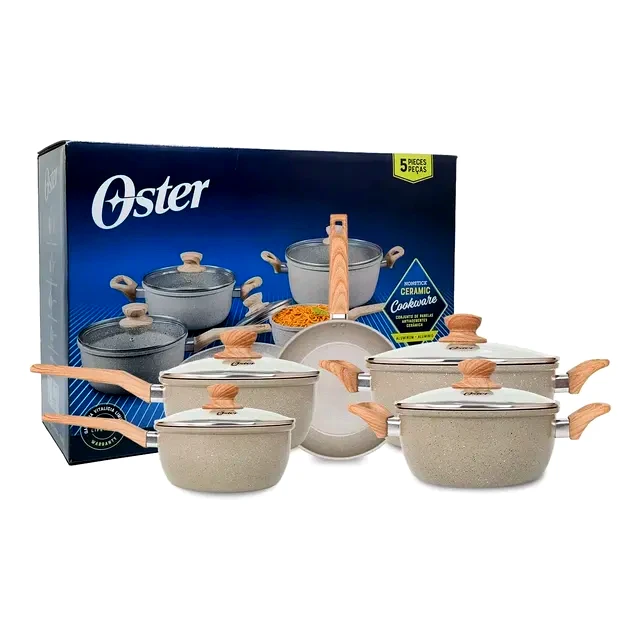 teste Conjunto de Panelas Oster 5 Peças Marble Edition