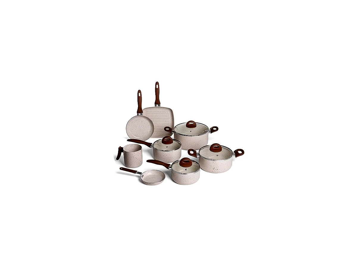 Jogo de Panelas Brinox Ceramic Life Smart Plus Vanilla 8 Peças (Cód. 4791/110)