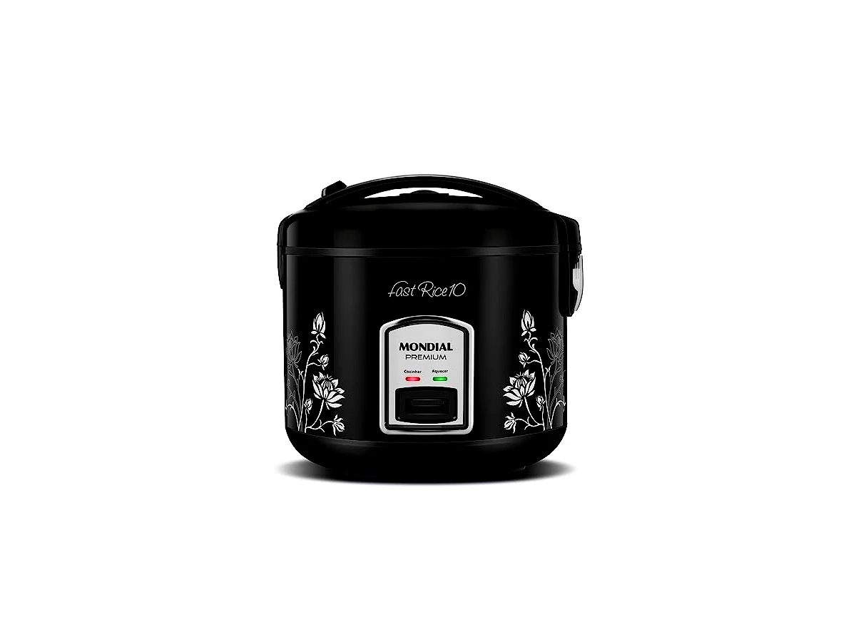 Panela Elétrica de Arroz Mondial Pratic Rice 10 Xícaras Inox Preto PE-42-10X