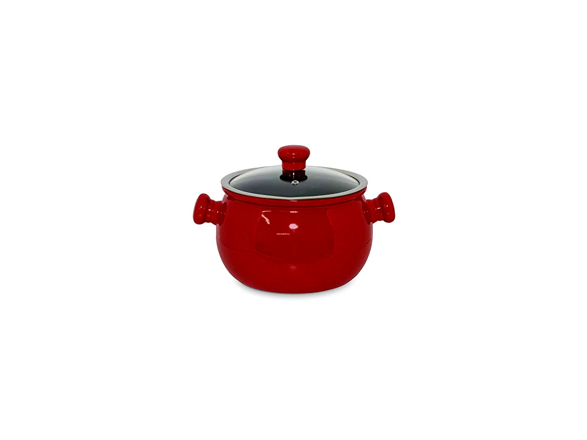 Caçarola Ceraflame Premiere Pomodoro 100% Cerâmica com Tampa de Vidro 20 cm 2,5 L