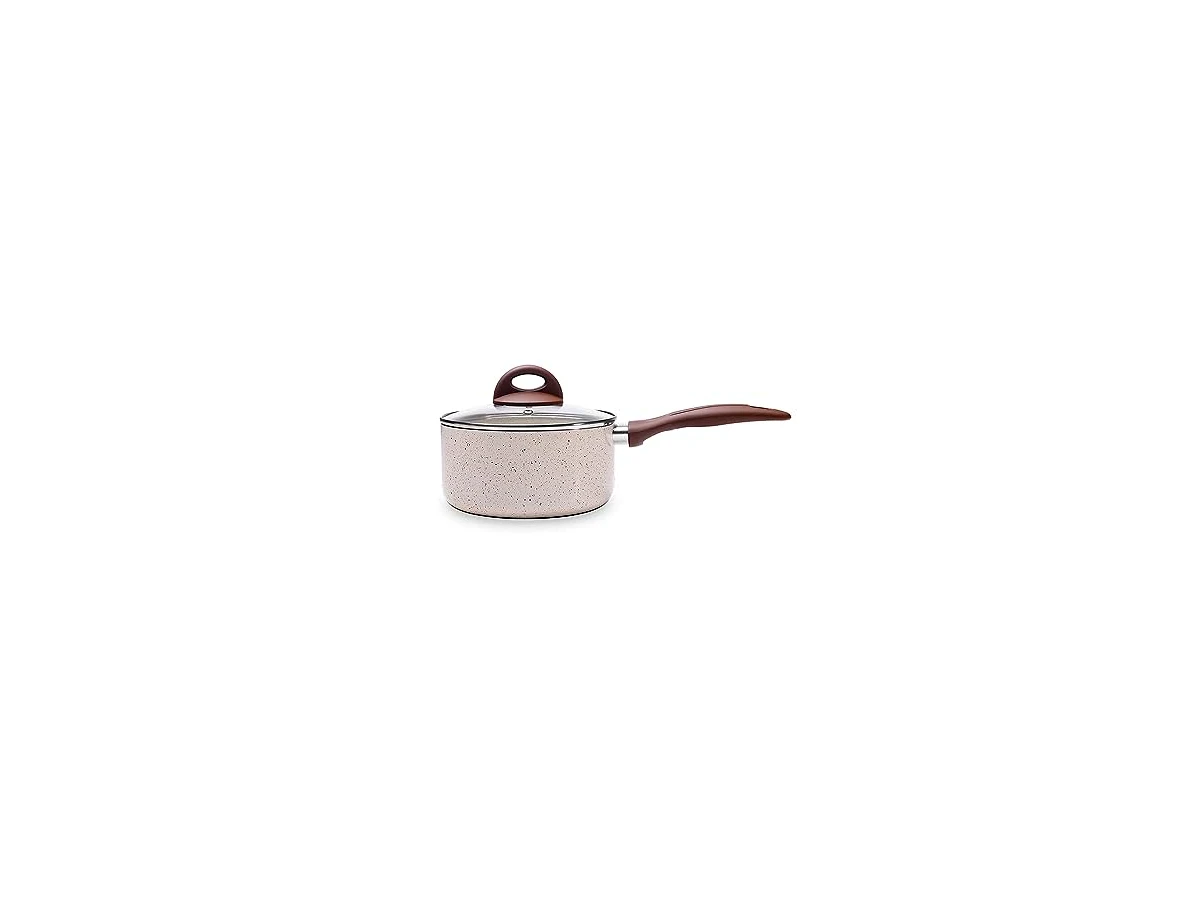 Panela Brinox Ceramic Life Smart Plus com Revestimento Cerâmico e Tampa de Vidro 18 cm 1,5 L Vanilla