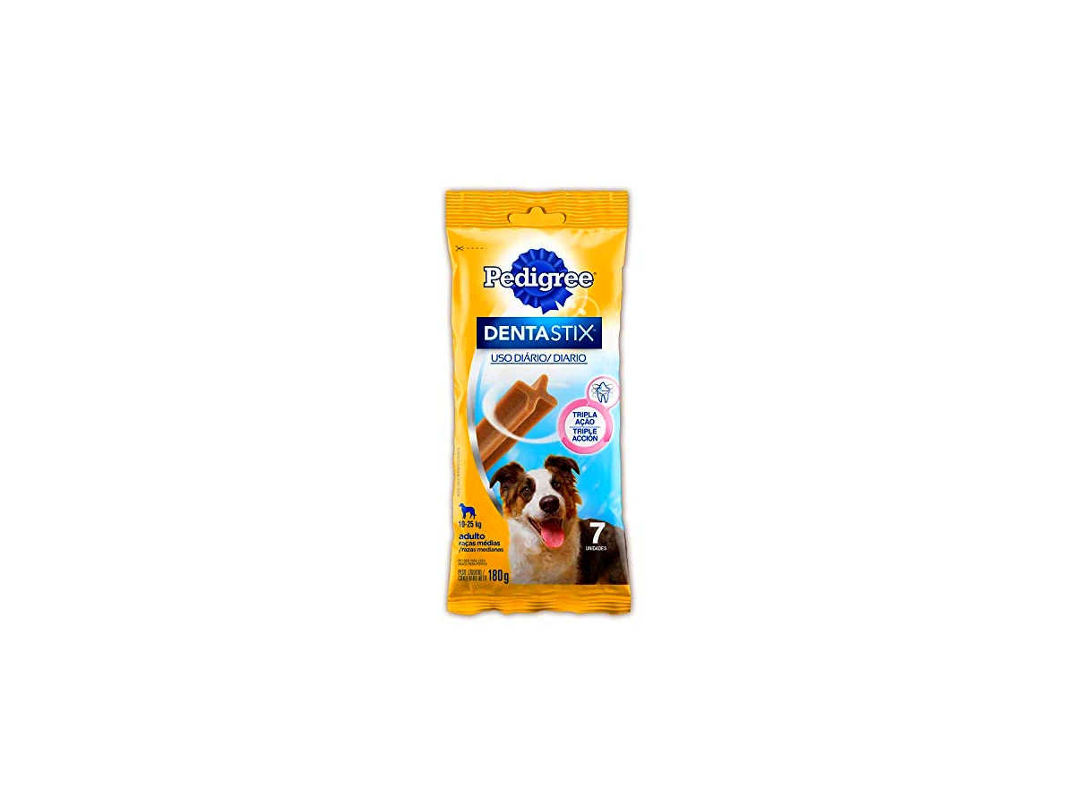 Petisco Pedigree Dentastix Cuidado Oral para Cães Adultos de Raças Médias 180g (7 unidades)
