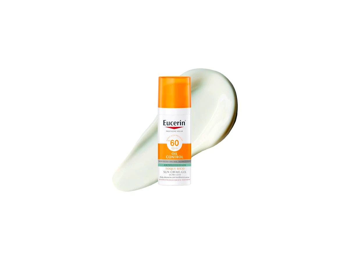 Eucerin Sun Oil Control Gel-Creme Toque Seco Protetor Solar Facial FPS 60 Sem Cor