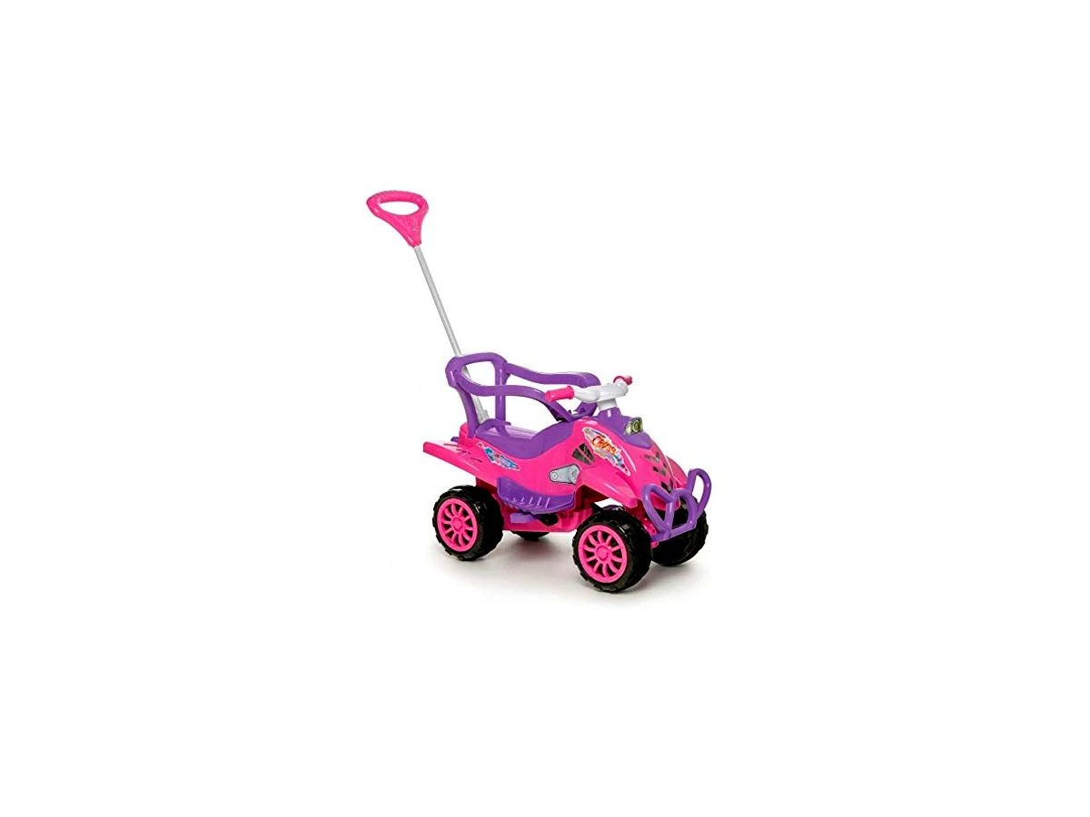 Quadriciclo Infantil Calesita Cross Turbo com Empurrador e Pedal Rosa Ref. 994