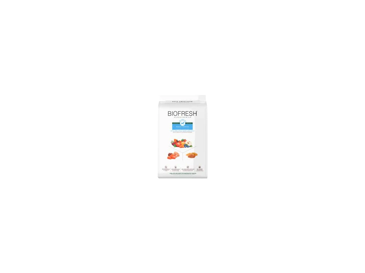 Ração BioFresh Super Premium Grain Free para Cães Adultos de Raças Médias Sabor Mix de Carnes, Frutas, Legumes e Ervas Frescas - 15kg