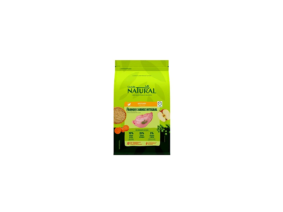 Ração Guabi Natural Sem Transgênicos para Gatos Filhotes Sabor Frango e Arroz Integral - 1,5kg